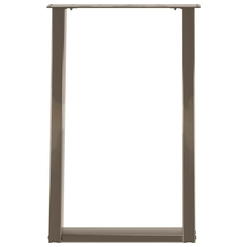 Nogi do stołu jadalnego w kształcie litery U 2 szt. Naturalna stal 50x(72-73) cm Stal