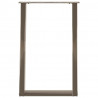 Nogi do stołu jadalnego w kształcie litery U 2 szt. Naturalna stal 50x(72-73) cm Stal