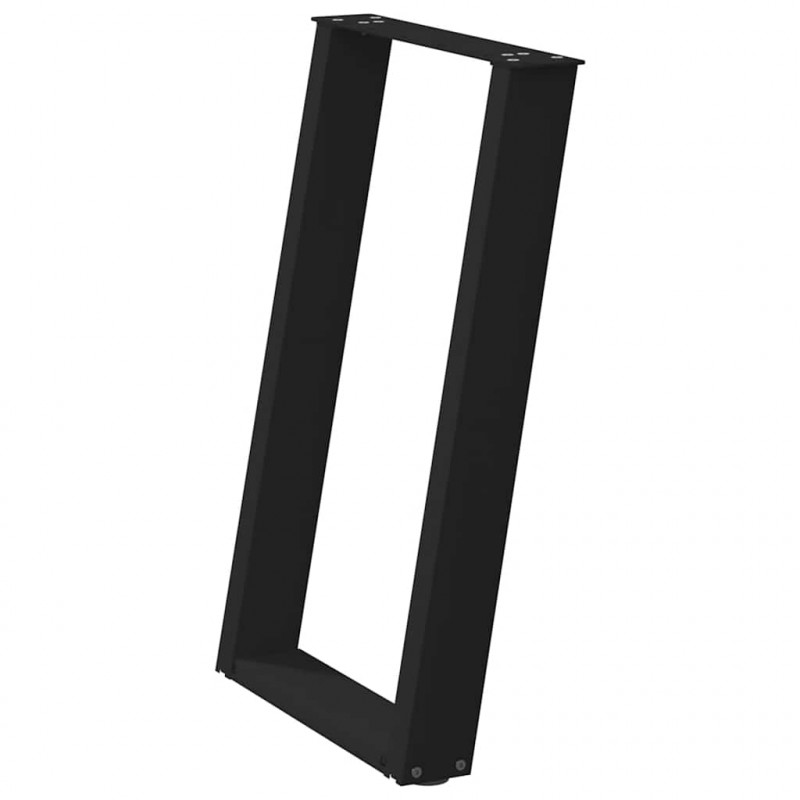 Nogi do stołu jadalnego w kształcie litery U 2 szt. Czarne 60x(72-73) cm Stal