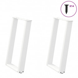 Nogi do stołu jadalnego w kształcie litery U 2 szt. Białe 60x(72-73) cm Stal