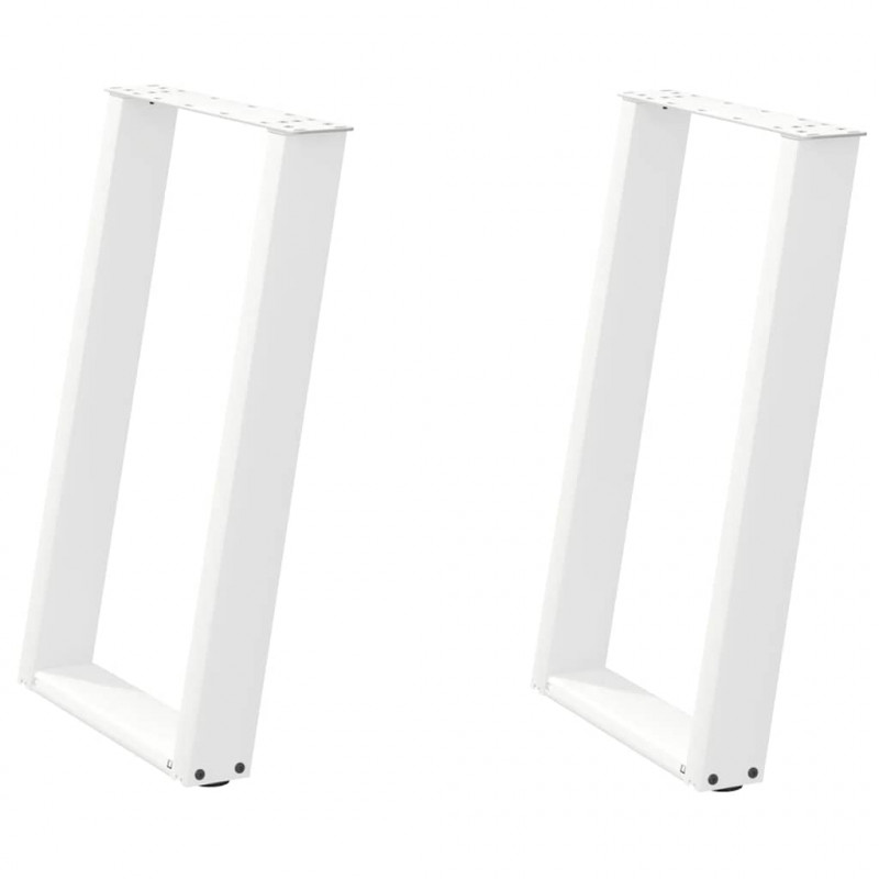 Nogi do stołu jadalnego w kształcie litery U 2 szt. Białe 60x(72-73) cm Stal