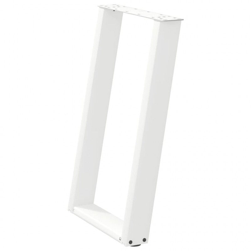 Nogi do stołu jadalnego w kształcie litery U 2 szt. Białe 60x(72-73) cm Stal