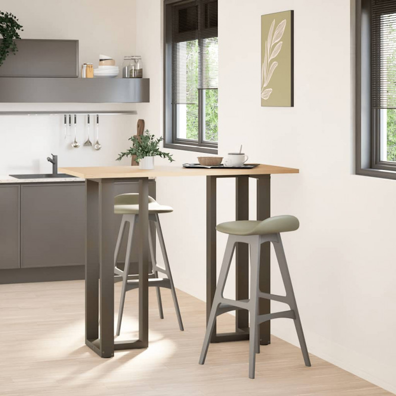 Nogi do stołu barowego w kształcie litery T 2 szt. Czarne 50x35x(110-111) cm Stal