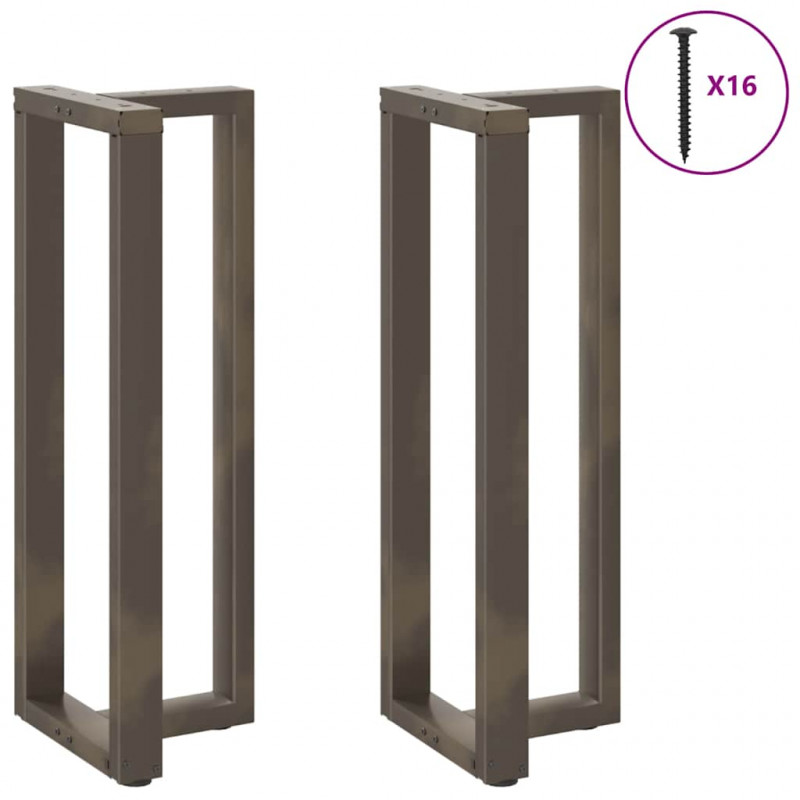 Nogi do stołu barowego w kształcie litery T 2 szt. Czarne 50x35x(110-111) cm Stal
