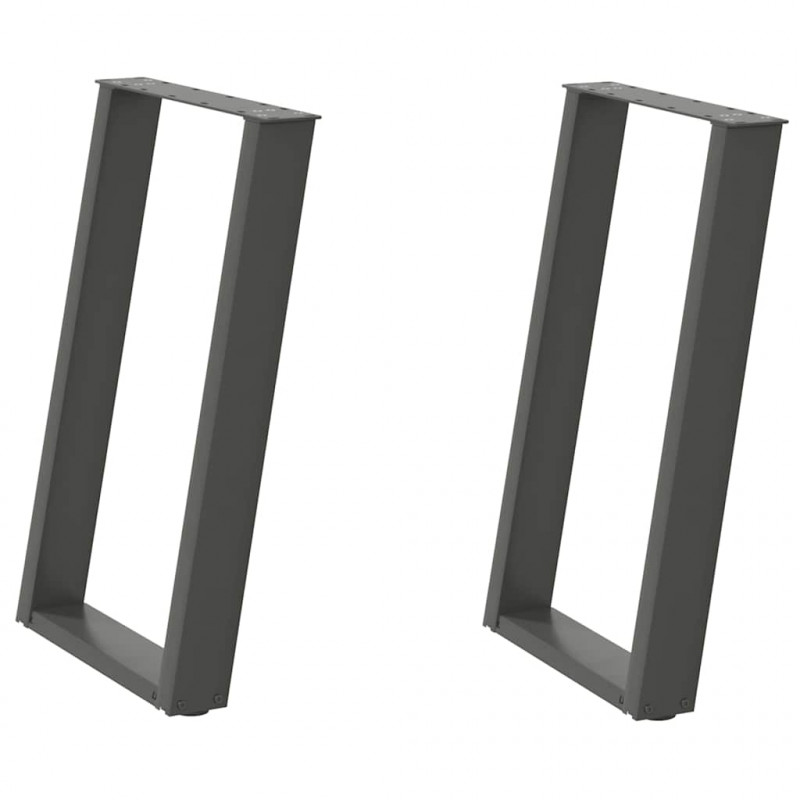 Nogi do stołu jadalnego w kształcie litery U 2 szt. Antracyt 60x(72-73) cm Stal