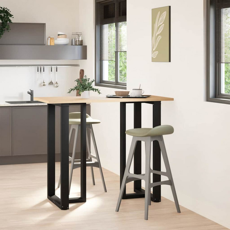 Nogi do stołu barowego w kształcie litery T 2 szt. Czarne 60x35x(110-111) cm Stal