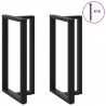Nogi do stołu barowego w kształcie litery T 2 szt. Czarne 60x35x(110-111) cm Stal
