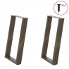 Nogi do stołu jadalnego w kształcie litery U 2 szt. Naturalna stal 60x(72-73) cm Stal