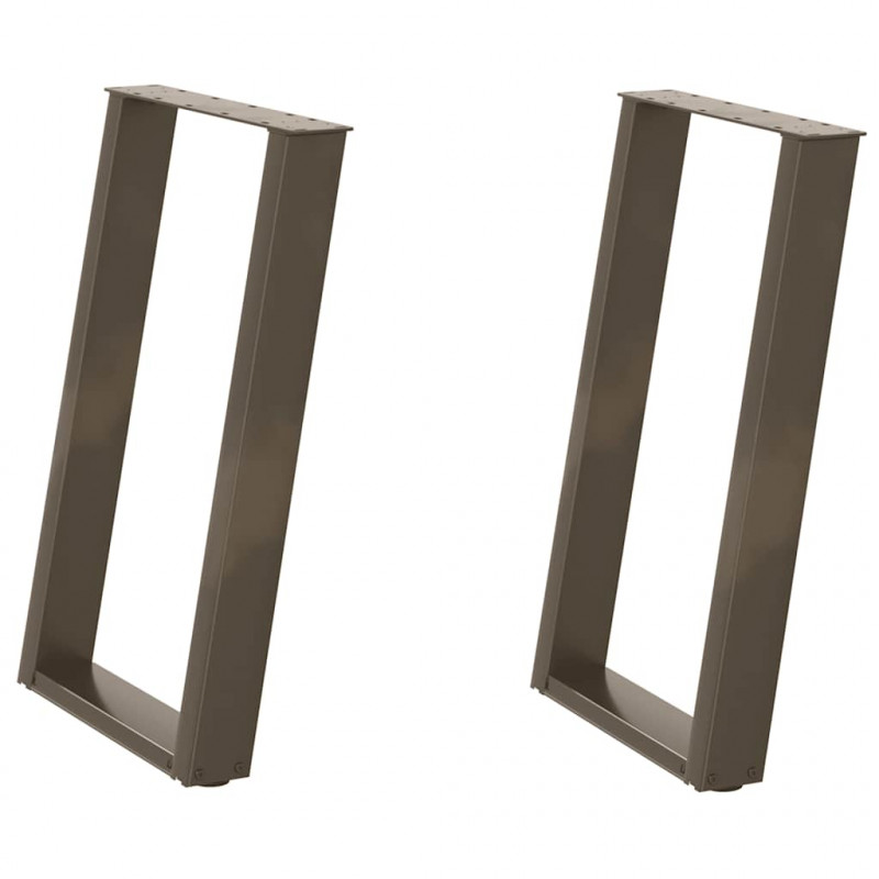 Nogi do stołu jadalnego w kształcie litery U 2 szt. Naturalna stal 60x(72-73) cm Stal