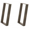 Nogi do stołu jadalnego w kształcie litery U 2 szt. Naturalna stal 60x(72-73) cm Stal
