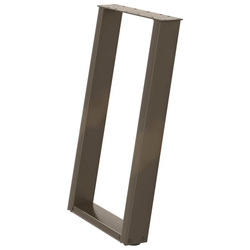 Nogi do stołu jadalnego w kształcie litery U 2 szt. Naturalna stal 60x(72-73) cm Stal