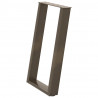 Nogi do stołu jadalnego w kształcie litery U 2 szt. Naturalna stal 60x(72-73) cm Stal