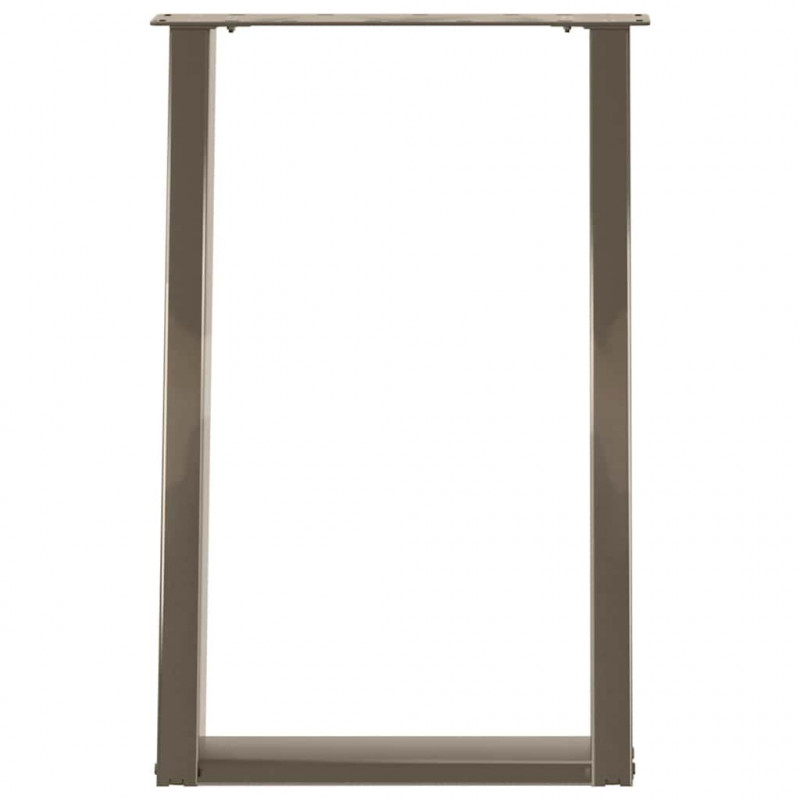 Nogi do stołu jadalnego w kształcie litery U 2 szt. Naturalna stal 60x(72-73) cm Stal