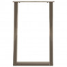 Nogi do stołu jadalnego w kształcie litery U 2 szt. Naturalna stal 60x(72-73) cm Stal