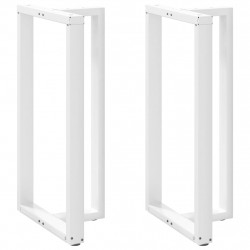 Nogi do stołu barowego w kształcie litery T 2 szt. Białe 60x35x(110-111) cm Stal