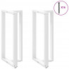 Nogi do stołu barowego w kształcie litery T 2 szt. Białe 60x35x(110-111) cm Stal