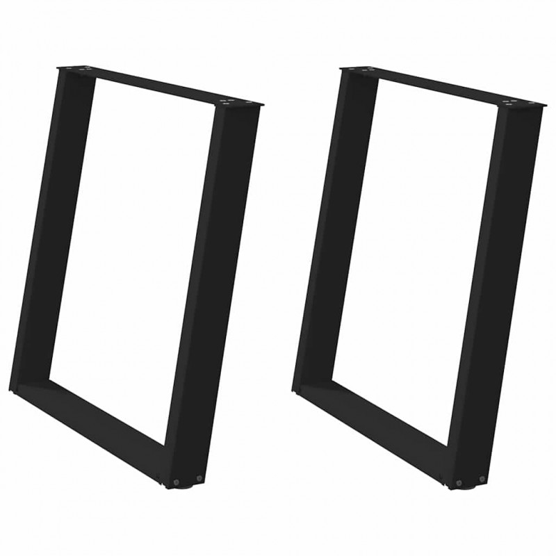 Nogi do stołu jadalnego w kształcie litery U 2 szt. Czarne 70x(72-73) cm Stal