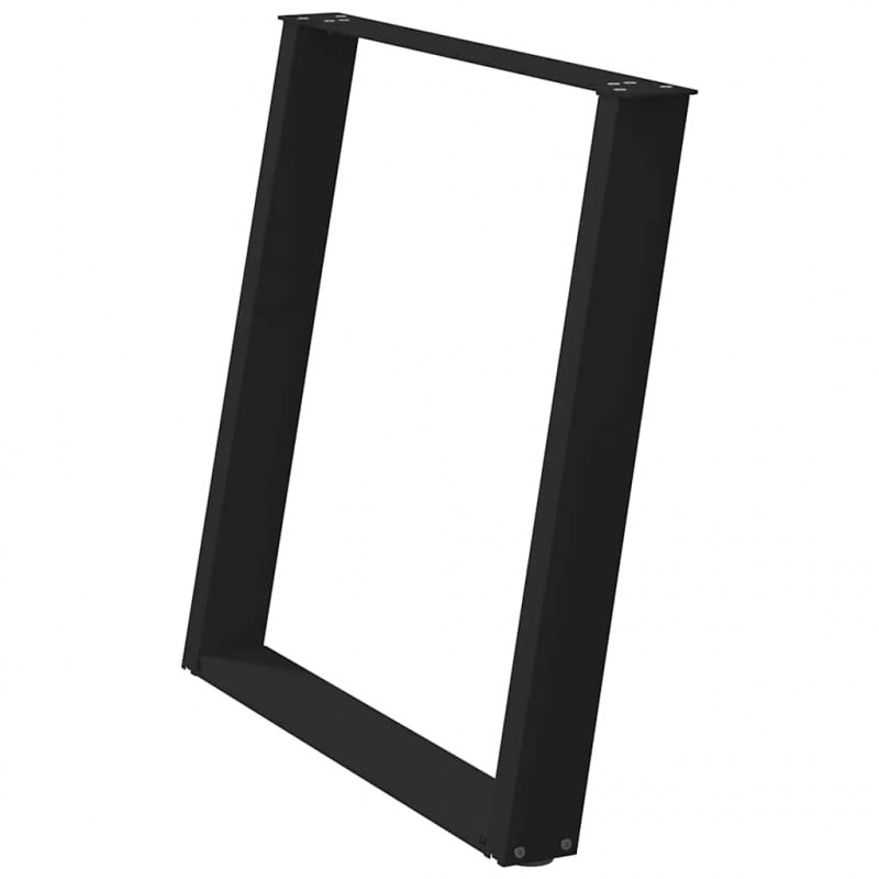 Nogi do stołu jadalnego w kształcie litery U 2 szt. Czarne 70x(72-73) cm Stal