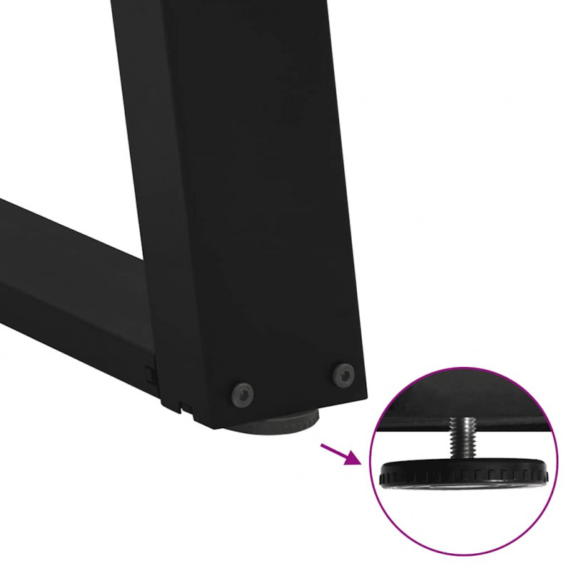 Nogi do stołu jadalnego w kształcie litery U 2 szt. Czarne 70x(72-73) cm Stal