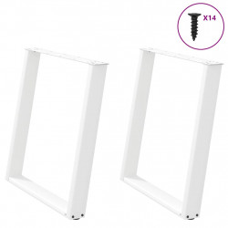 Nogi do stołu jadalnego w kształcie litery U 2 szt. Białe 70x(72-73) cm Stal