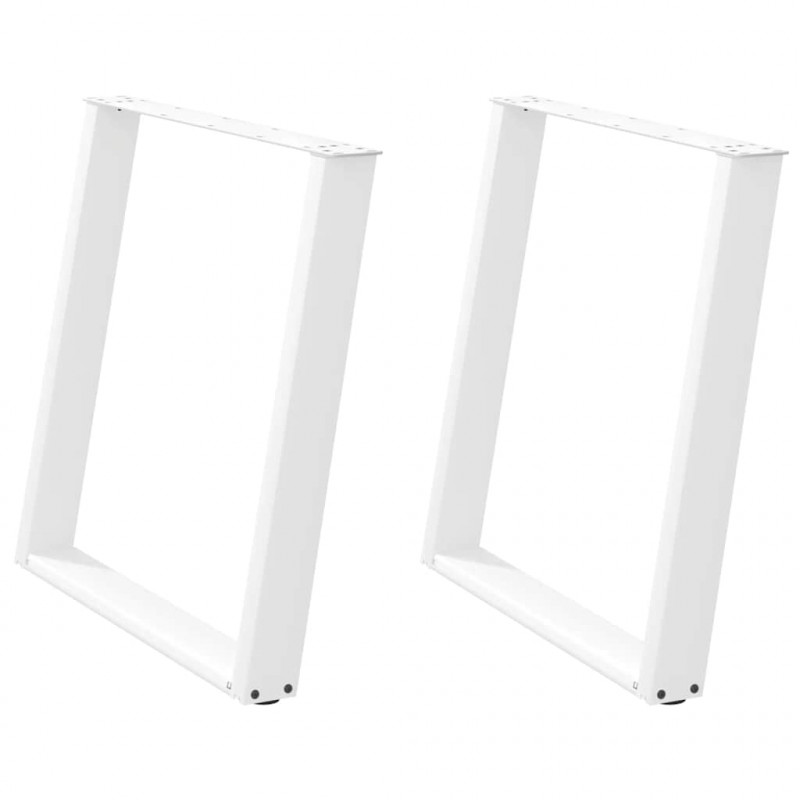 Nogi do stołu jadalnego w kształcie litery U 2 szt. Białe 70x(72-73) cm Stal