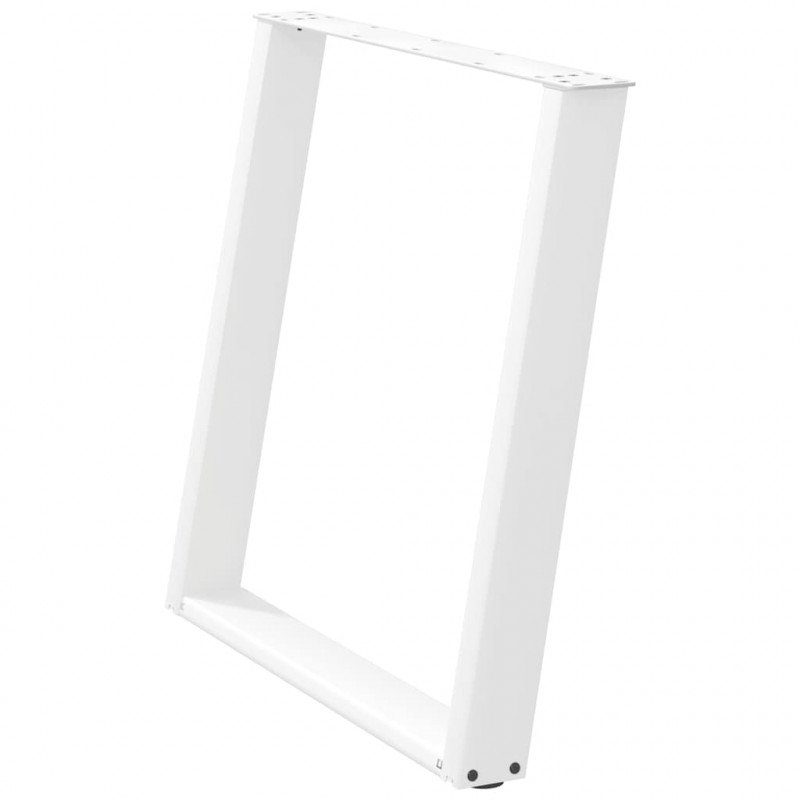Nogi do stołu jadalnego w kształcie litery U 2 szt. Białe 70x(72-73) cm Stal