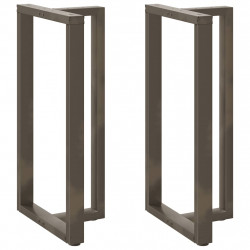 Nogi do stołu barowego w kształcie litery T 2 szt. Czarne 60x35x(110-111) cm Stal