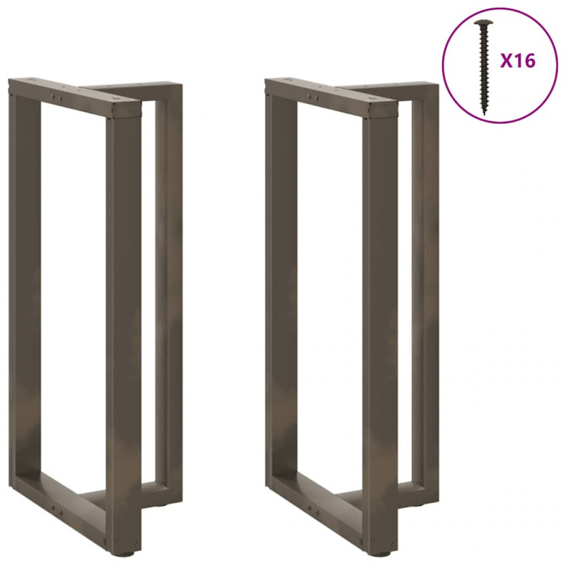 Nogi do stołu barowego w kształcie litery T 2 szt. Czarne 60x35x(110-111) cm Stal