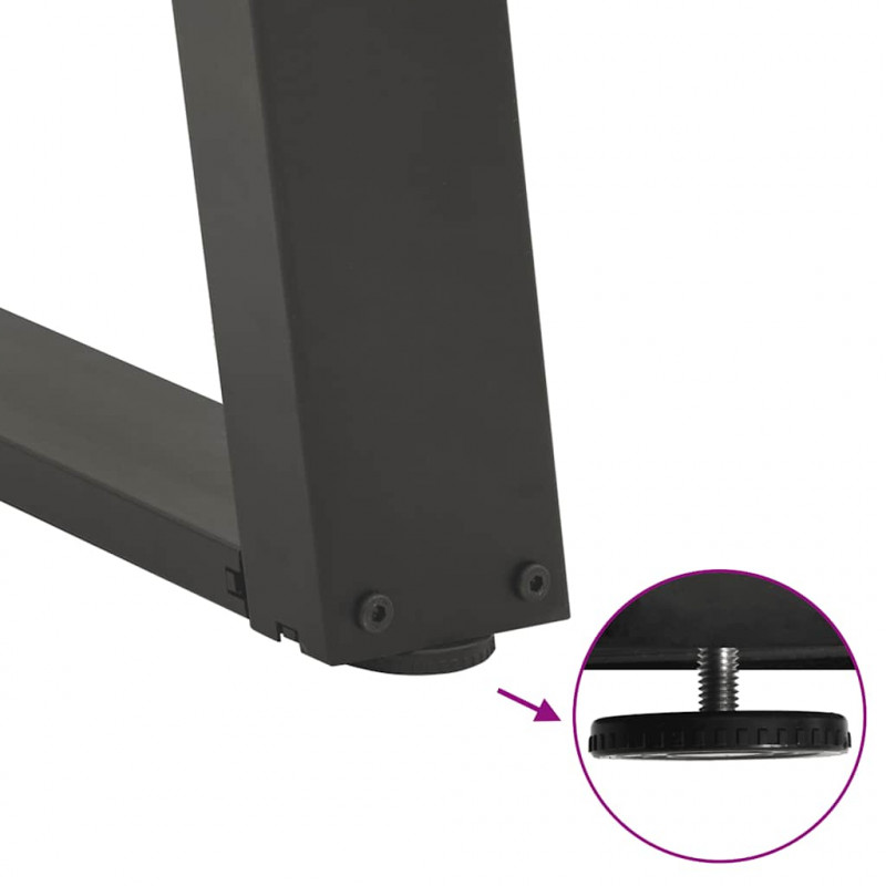 Nogi do stołu jadalnego w kształcie litery U 2 szt. Antracyt 70x(72-73) cm Stal