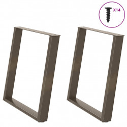 Nogi do stołu jadalnego w kształcie litery U 2 szt. Naturalna stal 70x(72-73) cm Stal