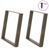 Nogi do stołu jadalnego w kształcie litery U 2 szt. Naturalna stal 70x(72-73) cm Stal