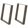 Nogi do stołu jadalnego w kształcie litery U 2 szt. Naturalna stal 70x(72-73) cm Stal