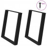 Nogi do stołu jadalnego w kształcie litery U 2 szt. Czarne 80x(72-73) cm Stal