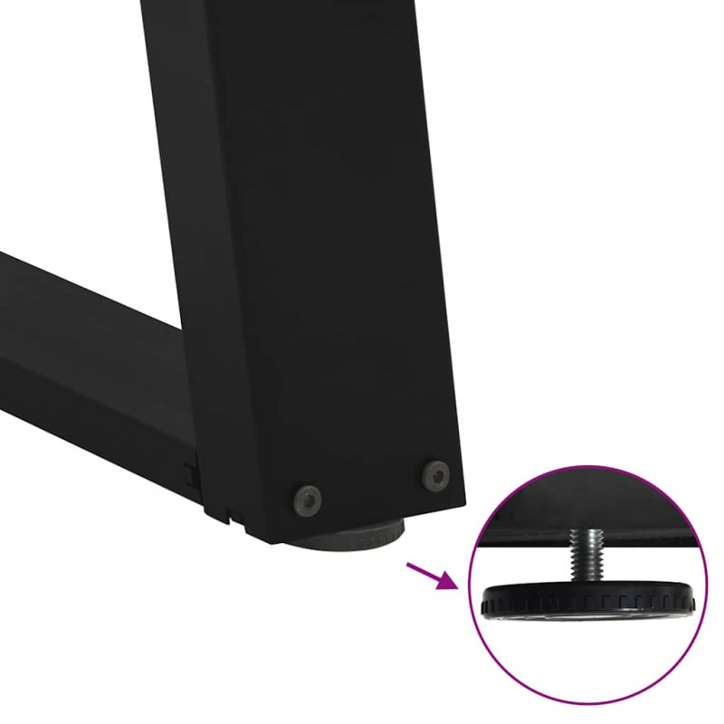 Nogi do stołu jadalnego w kształcie litery U 2 szt. Czarne 80x(72-73) cm Stal