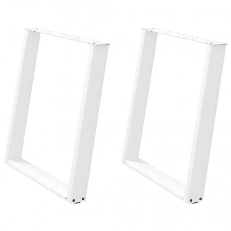Nogi do stołu jadalnego w kształcie litery U 2 szt. Białe 80x(72-73) cm Stal