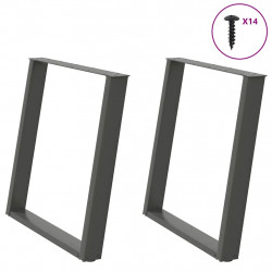 Nogi do stołu jadalnego w kształcie litery U 2 szt. Antracyt 80x(72-73) cm Stal