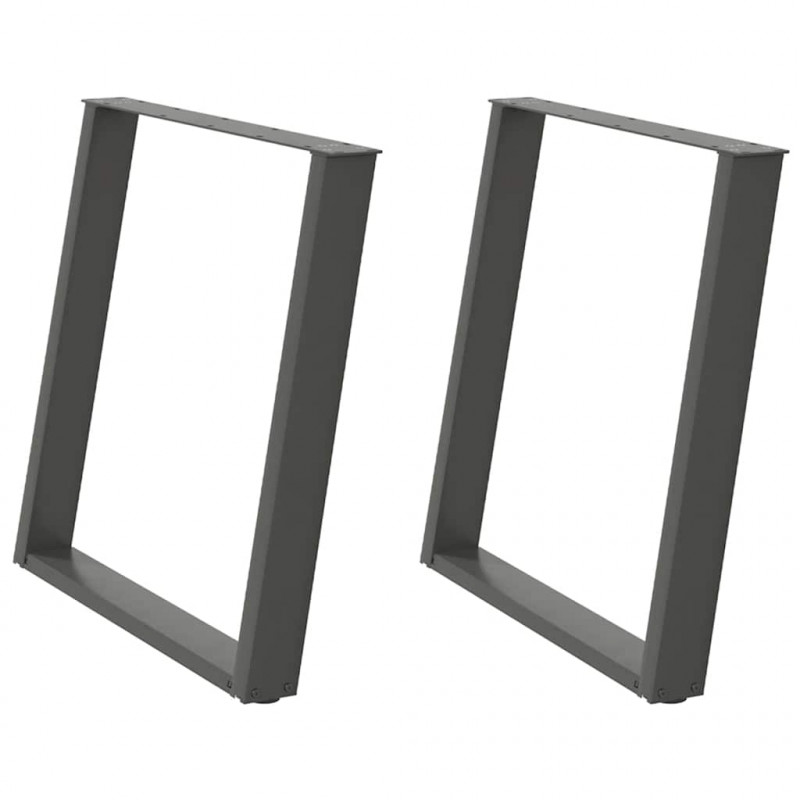 Nogi do stołu jadalnego w kształcie litery U 2 szt. Antracyt 80x(72-73) cm Stal