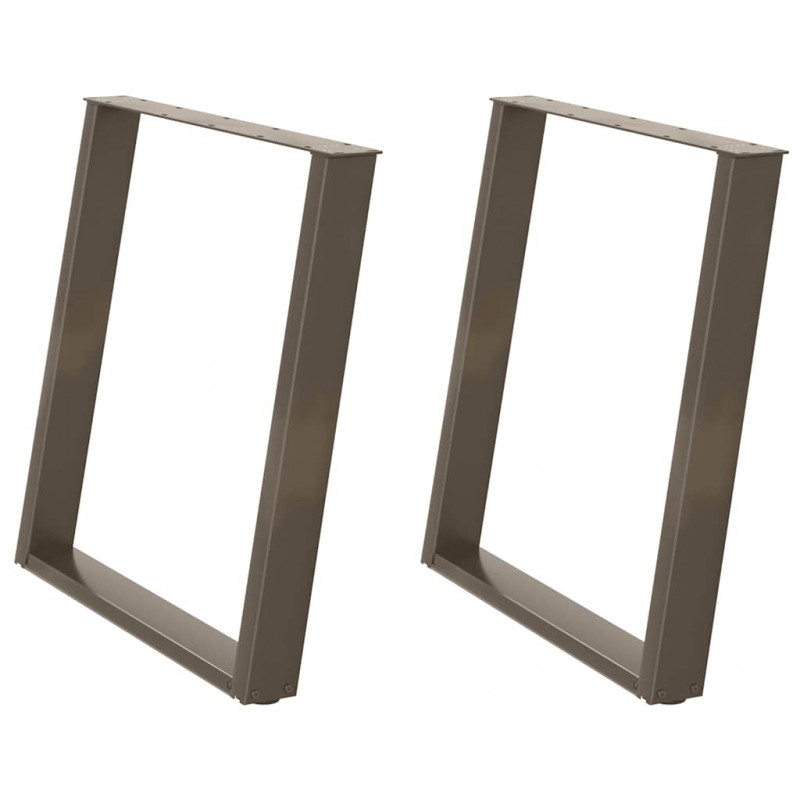 Nogi do stołu jadalnego w kształcie litery U 2 szt. Naturalna stal 80x(72-73) cm Stal