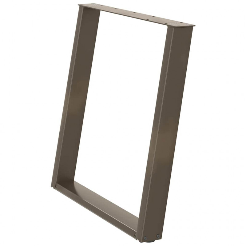 Nogi do stołu jadalnego w kształcie litery U 2 szt. Naturalna stal 80x(72-73) cm Stal