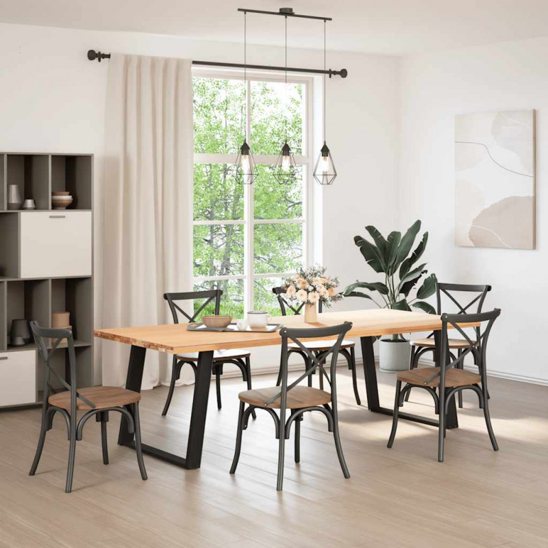 Nogi do stołu jadalnego w kształcie litery U 2 szt. Czarne 90x(72-73) cm Stal
