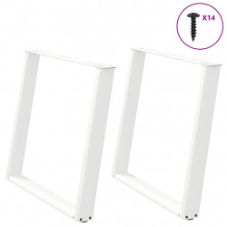 Nogi do stołu jadalnego w kształcie litery U 2 szt. Białe 90x(72-73) cm Stal
