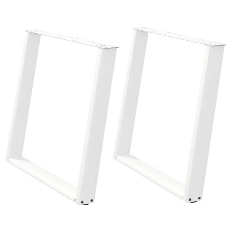 Nogi do stołu jadalnego w kształcie litery U 2 szt. Białe 90x(72-73) cm Stal