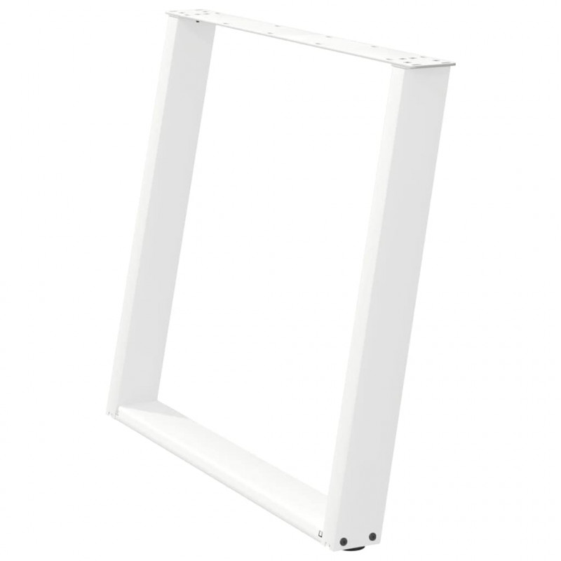 Nogi do stołu jadalnego w kształcie litery U 2 szt. Białe 90x(72-73) cm Stal