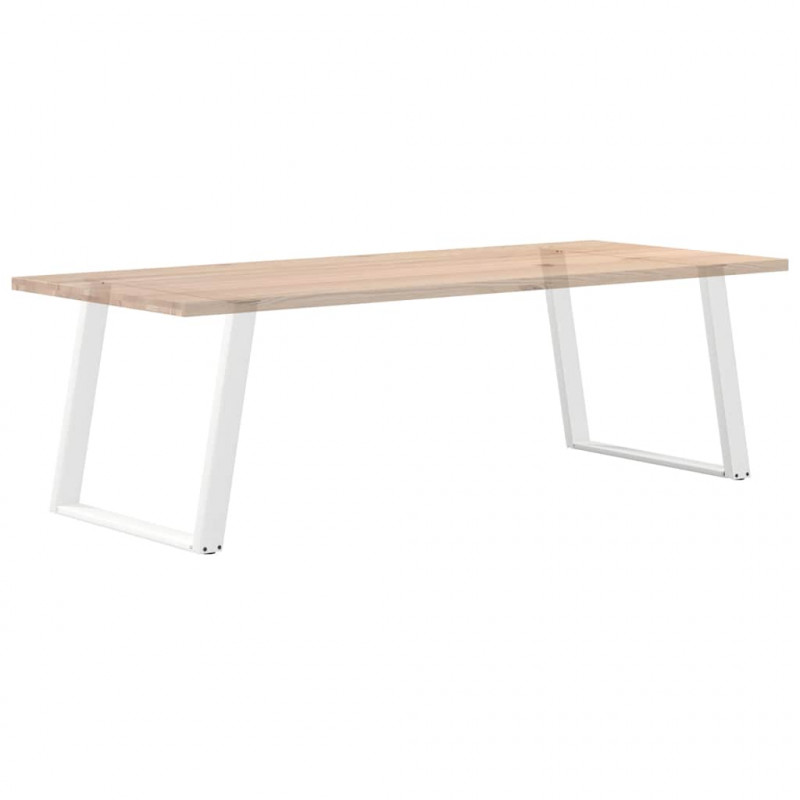Nogi do stołu jadalnego w kształcie litery U 2 szt. Białe 90x(72-73) cm Stal