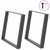 Nogi do stołu jadalnego w kształcie litery U 2 szt. Antracyt 90x(72-73) cm Stal