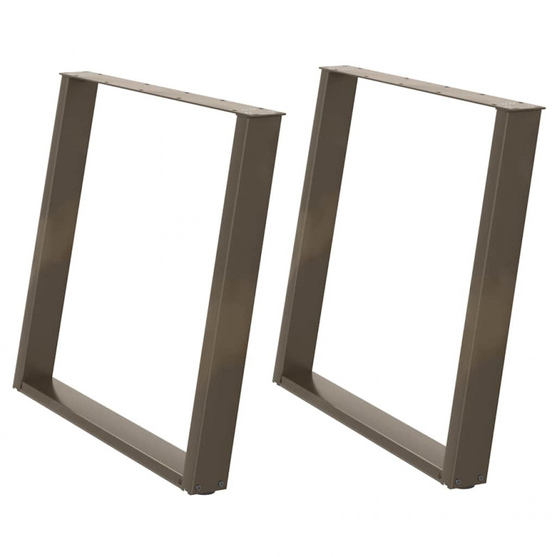 Nogi do stołu jadalnego w kształcie litery U 2 szt. Naturalna stal 90x(72-73) cm Stal