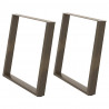 Nogi do stołu jadalnego w kształcie litery U 2 szt. Naturalna stal 90x(72-73) cm Stal