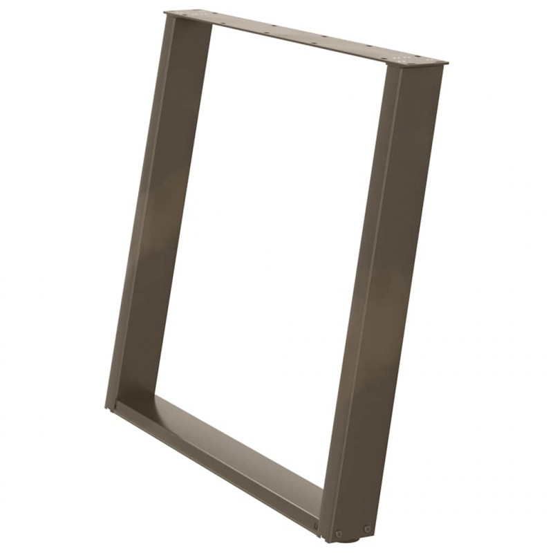 Nogi do stołu jadalnego w kształcie litery U 2 szt. Naturalna stal 90x(72-73) cm Stal