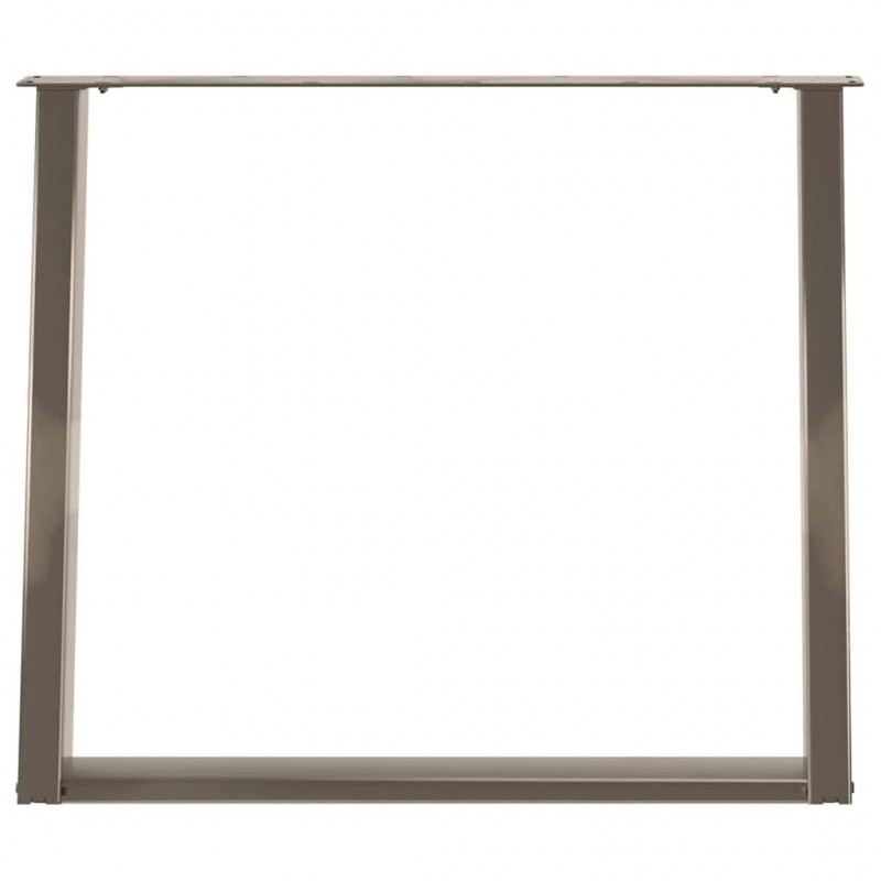 Nogi do stołu jadalnego w kształcie litery U 2 szt. Naturalna stal 90x(72-73) cm Stal