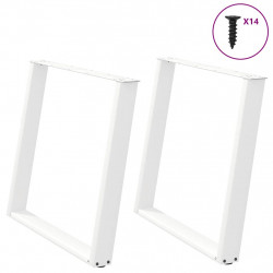 Nogi do stołu jadalnego w kształcie litery U 2 szt. Białe 100x(72-73) cm Stal